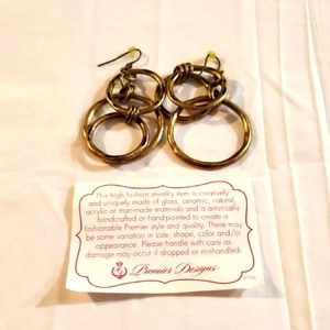 Premier Designs Gold Hoop Earrings